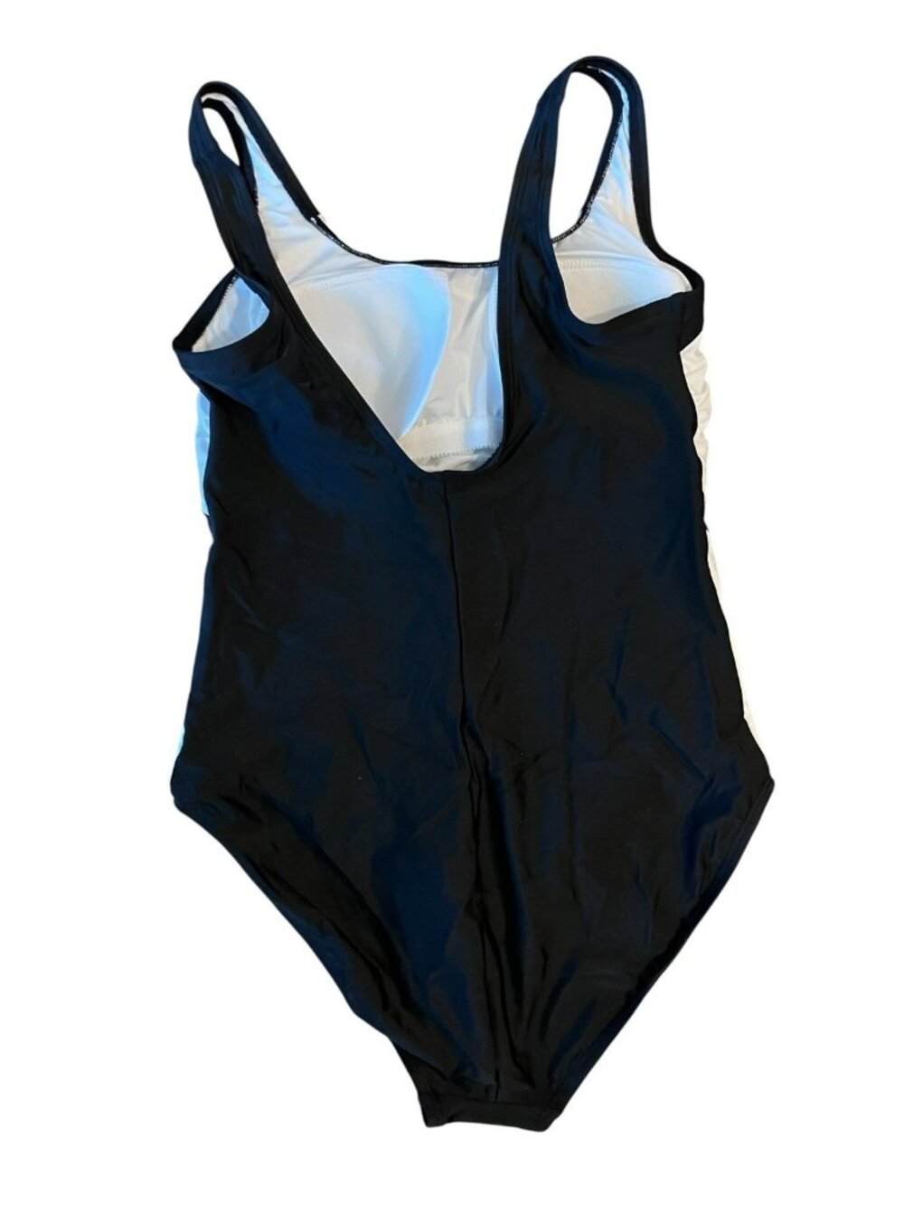 Lands’ End Ladies Small 6-8 One Piece Black White Trim Swimsuit Bathing Suit NWT - Picture 3 of 7